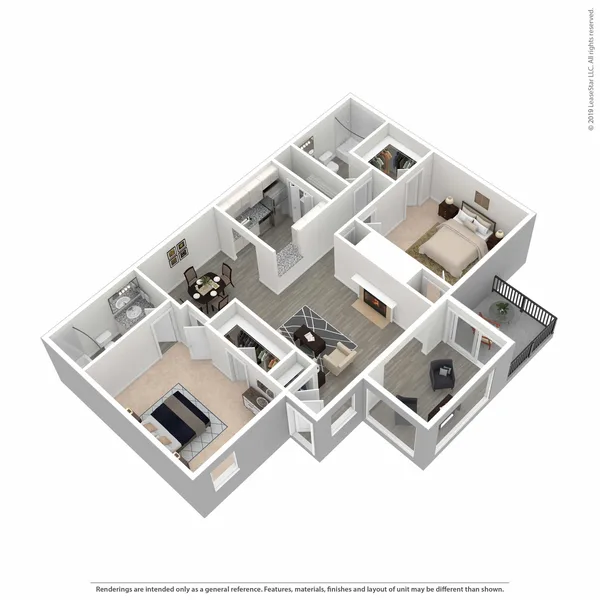 Chattahooche floor plan, 2 bedroom, 1,250 sq ft