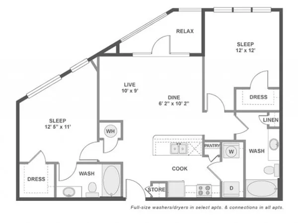 C4 floor plan, 2 bedroom