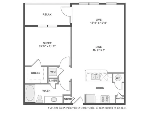 A4 floor plan, 1 bedroom, 830 sq ft