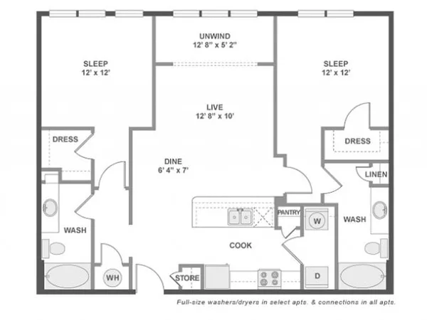 C5S floor plan, 2 bedroom
