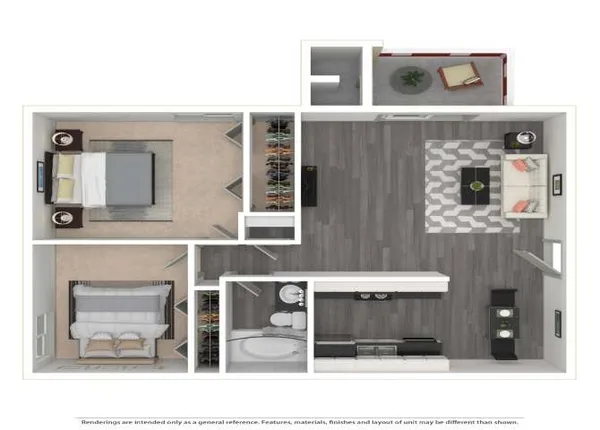 B1A The Spalding floor plan, 2 bedroom, 839 sq ft