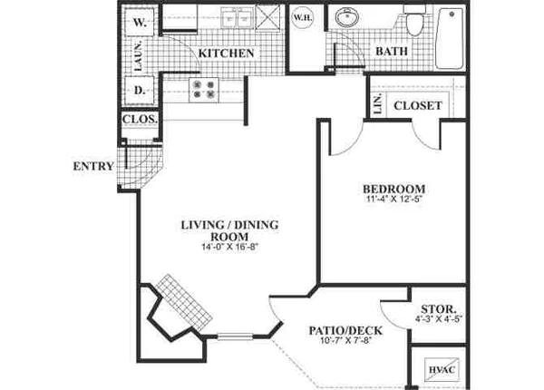 0869.A2 floor plan, 1 bedroom, 716 sq ft