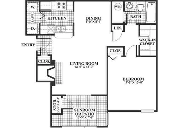0869.A3 floor plan, 1 bedroom, 726 sq ft