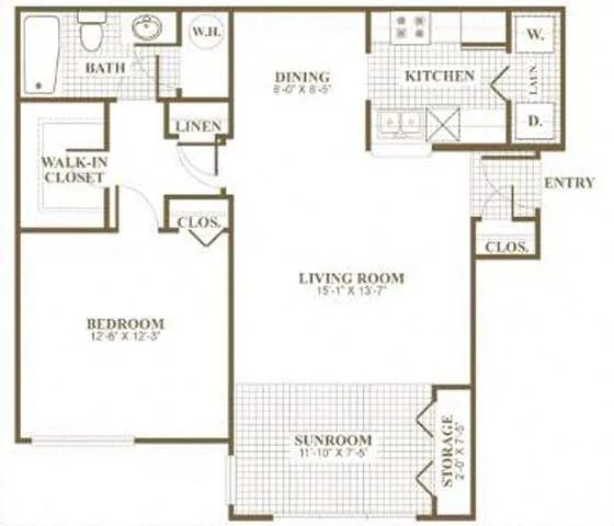 0868.A2 floor plan, 1 bedroom, 763 sq ft
