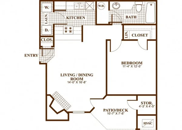 0869.A1 floor plan, 1 bedroom, 716 sq ft