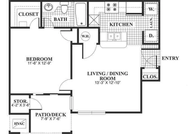 0869.A0 floor plan, 1 bedroom, 614 sq ft