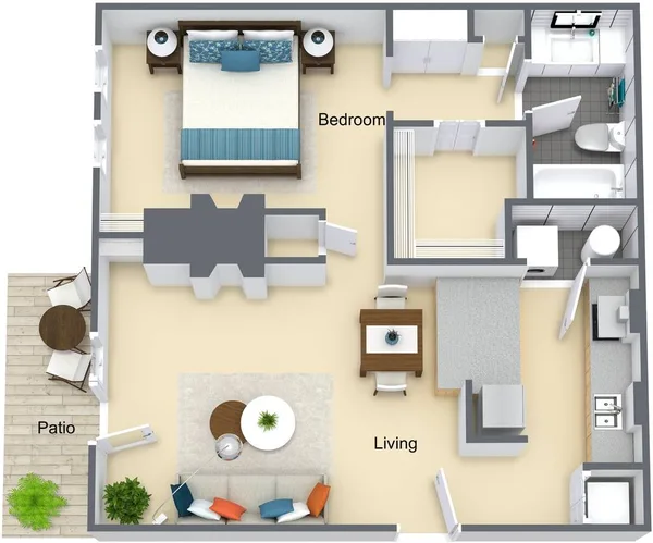 11AX floor plan, 1 bedroom, 710 sq ft