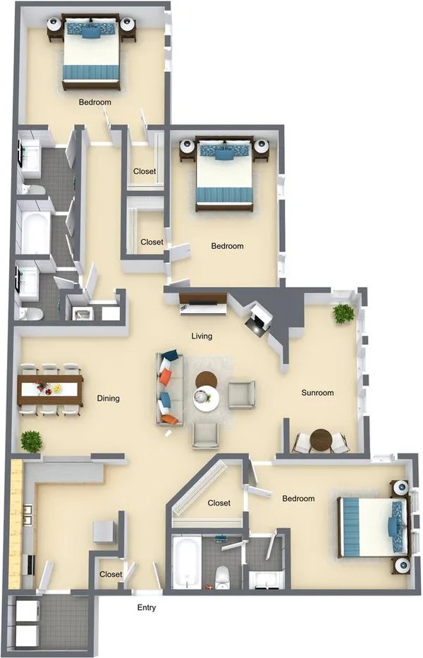 32.5AX floor plan, 3 bedroom, 1,475 sq ft