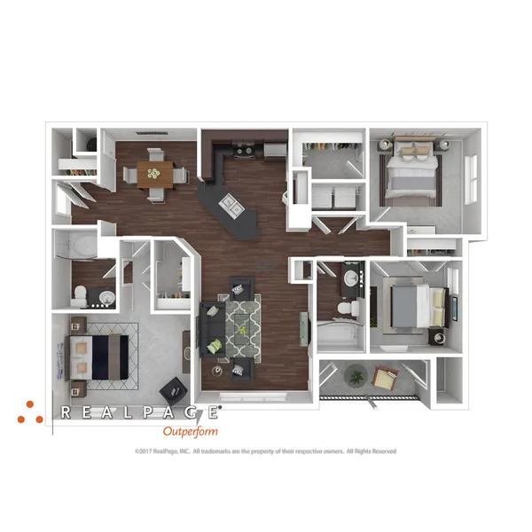 C1 floor plan, 3 bedroom, 1,348 sq ft