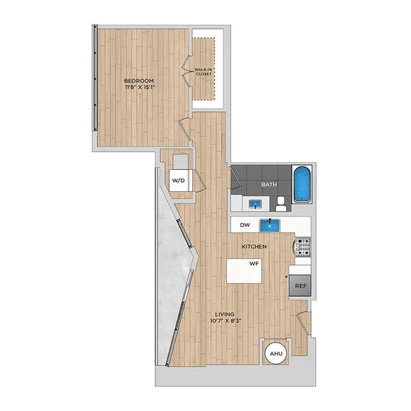 A4.1 floor plan, 1 bedroom, 760 sq ft