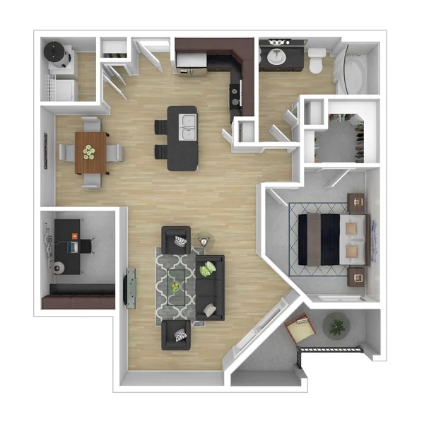 A9 floor plan, 1 bedroom, 1,035 sq ft