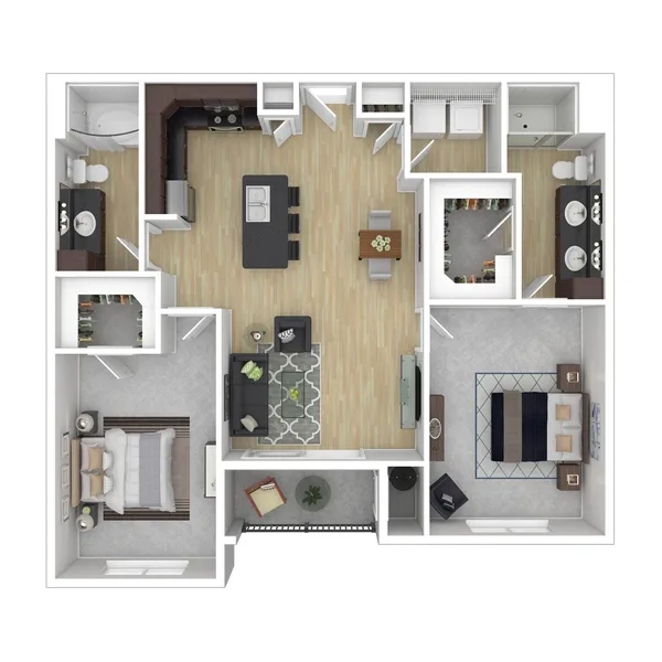 B8 floor plan, 2 bedroom, 1,162 sq ft
