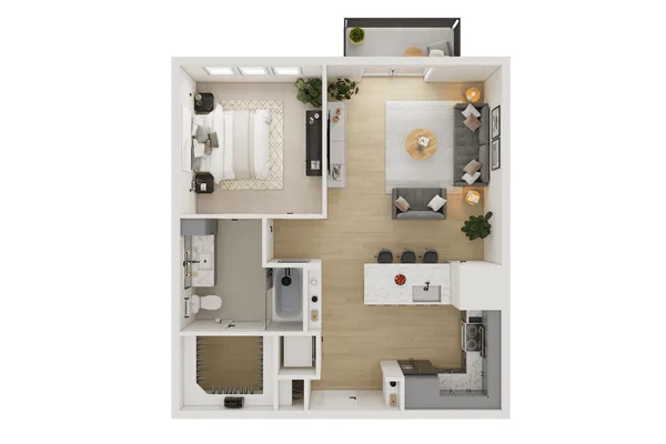 A4 floor plan, 1 bedroom, 755 sq ft