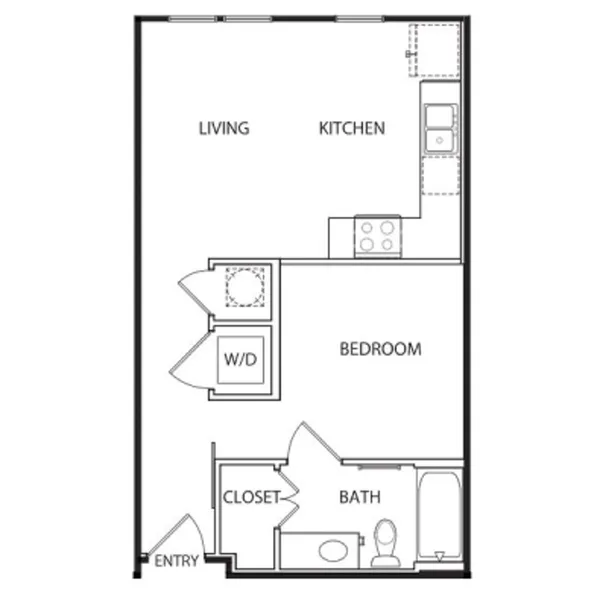 A1 - Affordable floor plan, 1 bedroom