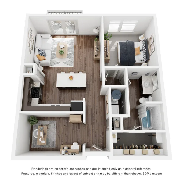 A4 floor plan, 1 bedroom, 837 sq ft
