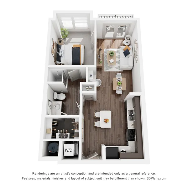 A1c floor plan, 1 bedroom