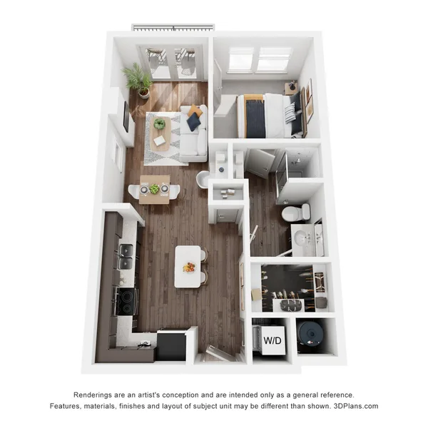 A1a floor plan, 1 bedroom