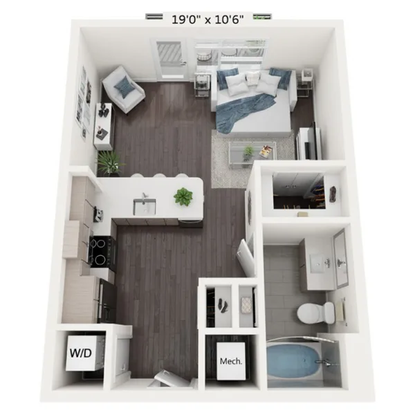 SMART Housing floor plan, studio