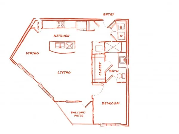 A4 floor plan, 1 bedroom