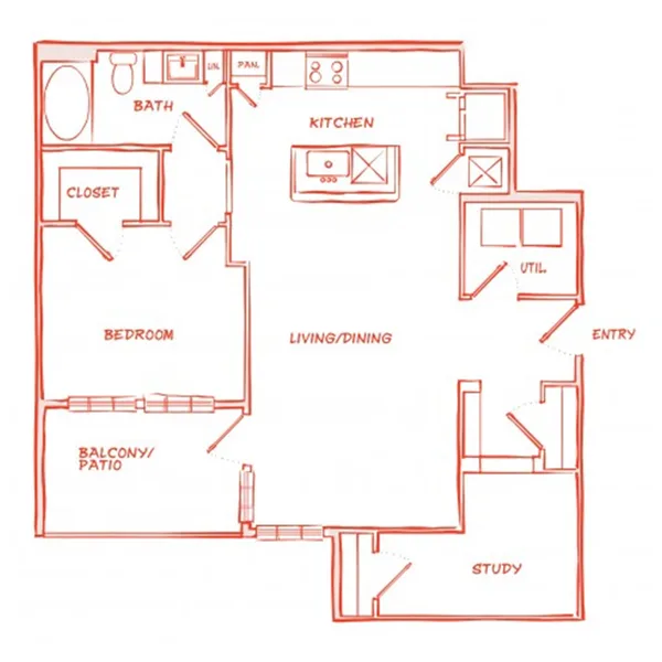 A11 - Phase II floor plan, 1 bedroom