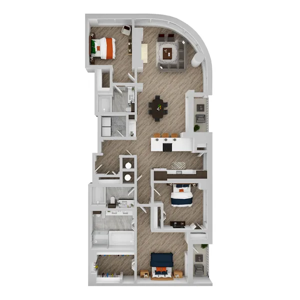 PH07 floor plan, 3 bedroom, 2,050 sq ft