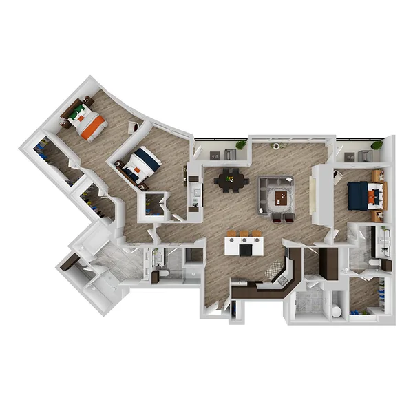 PH05 floor plan, 3 bedroom, 2,239 sq ft