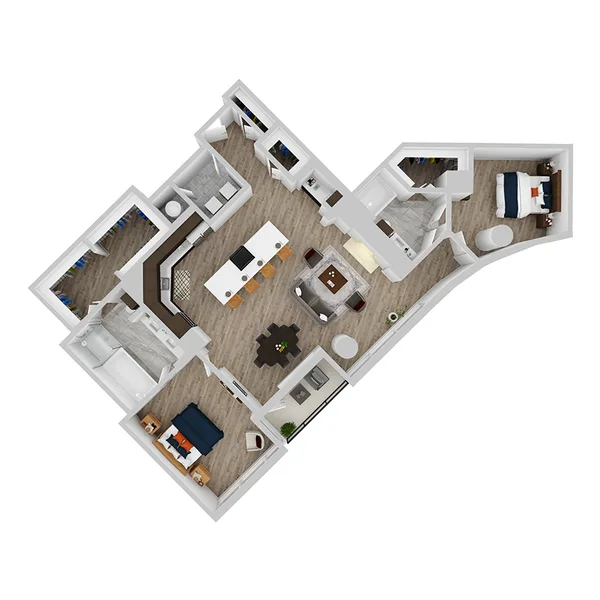 PH02 floor plan, 2 bedroom