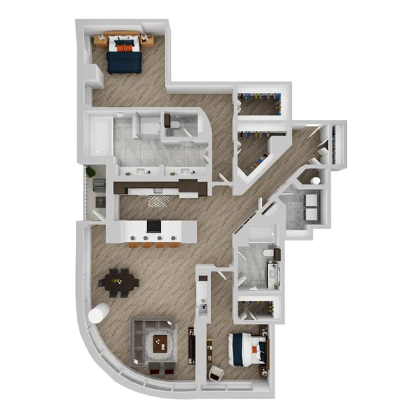 PH00 floor plan, 2 bedroom