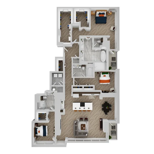PH01 floor plan, 3 bedroom, 2,545 sq ft