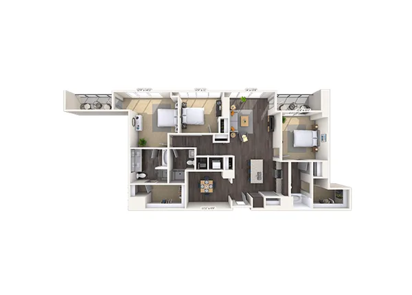 Traditional 3x2 1727 SF floor plan, 3 bedroom
