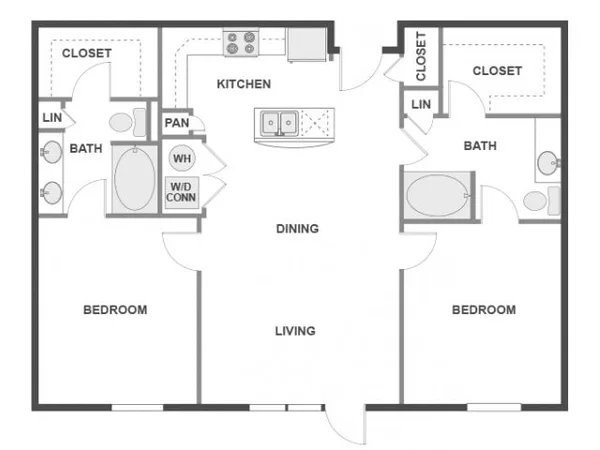 C4a floor plan, 2 bedroom, 1,185 sq ft