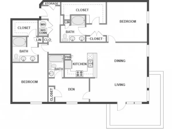 C10 floor plan, 2 bedroom, 1,685 sq ft