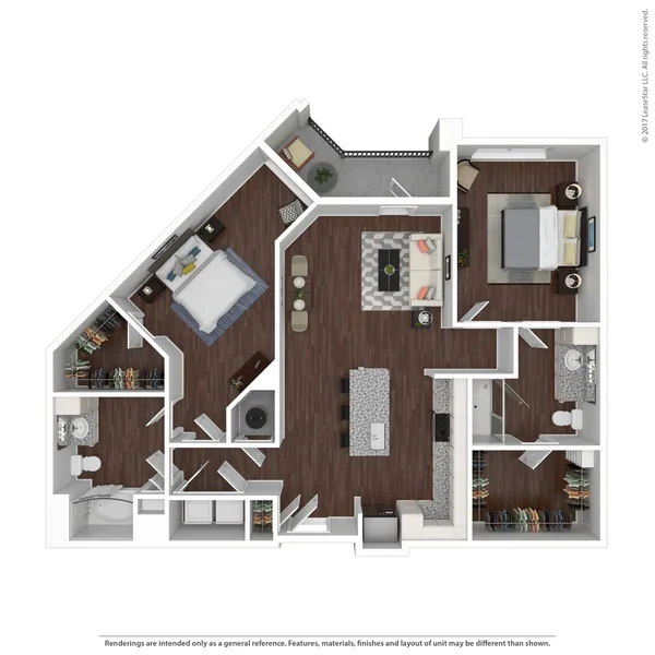 Callaway (B2) floor plan, 2 bedroom, 1,133 sq ft