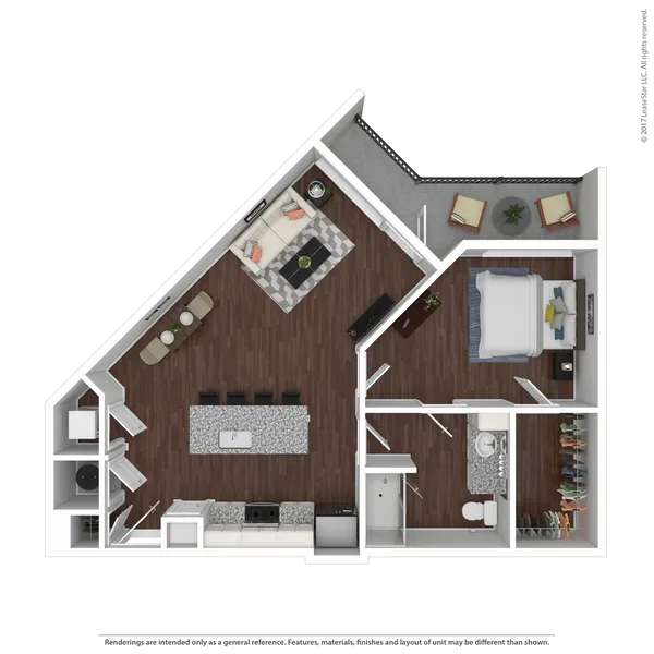 Brookhaven (A4) floor plan, 1 bedroom, 781 sq ft