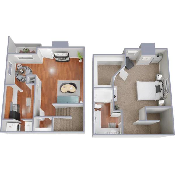 A6 floor plan, 1 bedroom, 886 sq ft