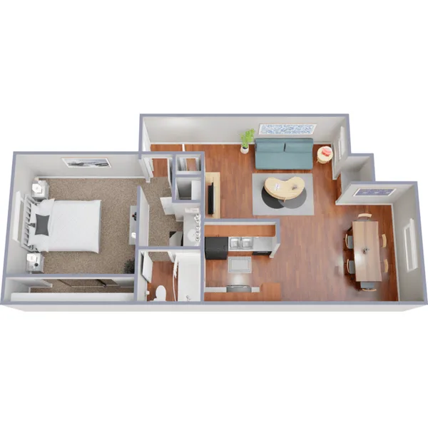 A4 floor plan, 1 bedroom, 762 sq ft