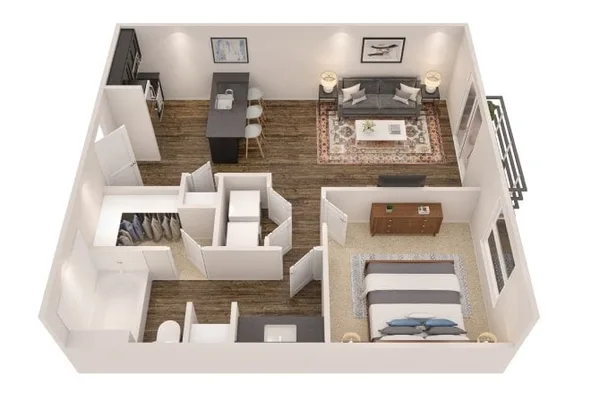 A6 floor plan, 1 bedroom, 720 sq ft