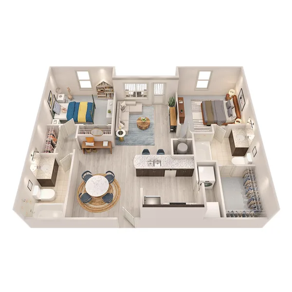 Bodega floor plan, 2 bedroom