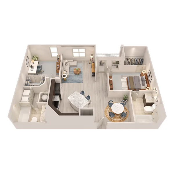 Baden floor plan, 2 bedroom