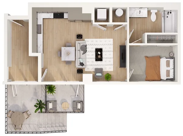 1D.3 floor plan, 1 bedroom, 625 sq ft