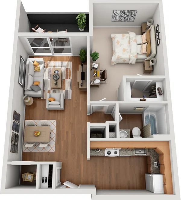 Residence 1D floor plan, 1 bedroom, 760 sq ft