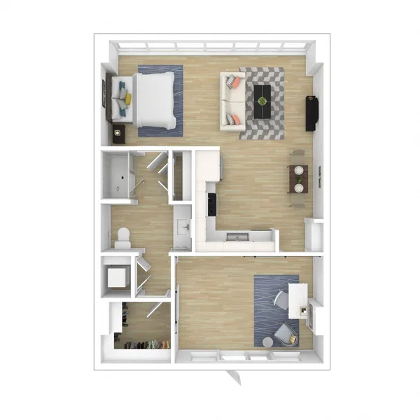 LiveWork_OneBedroom floor plan, 1 bedroom, 861 sq ft