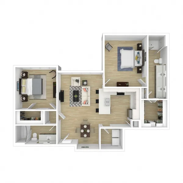 2CAMFI120%INCOMERESTRICTIONSAPPLY_TwoBedrooms floor plan, 2 bedroom, 1,235 sq ft
