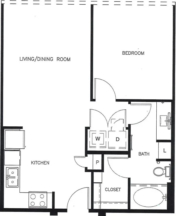 A1C - I floor plan, 1 bedroom, 798 sq ft