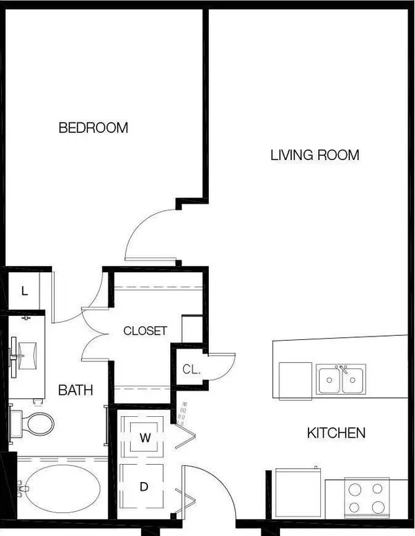 A0 - I floor plan, 1 bedroom, 673 sq ft