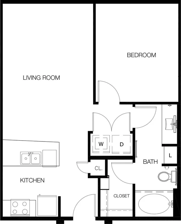 A1C Alt - III floor plan, 1 bedroom, 702 sq ft