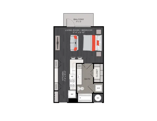 S1_auap   0bed 1bath floor plan, studio, 504 sq ft