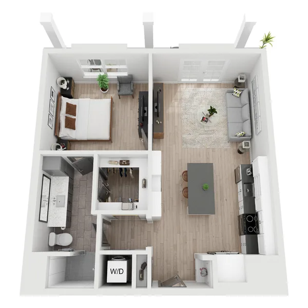 A5 floor plan, 1 bedroom, 756 sq ft
