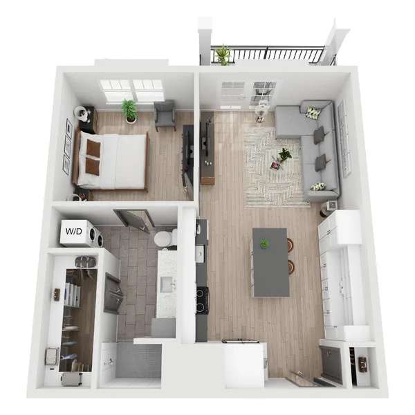 A4 floor plan, 1 bedroom, 756 sq ft