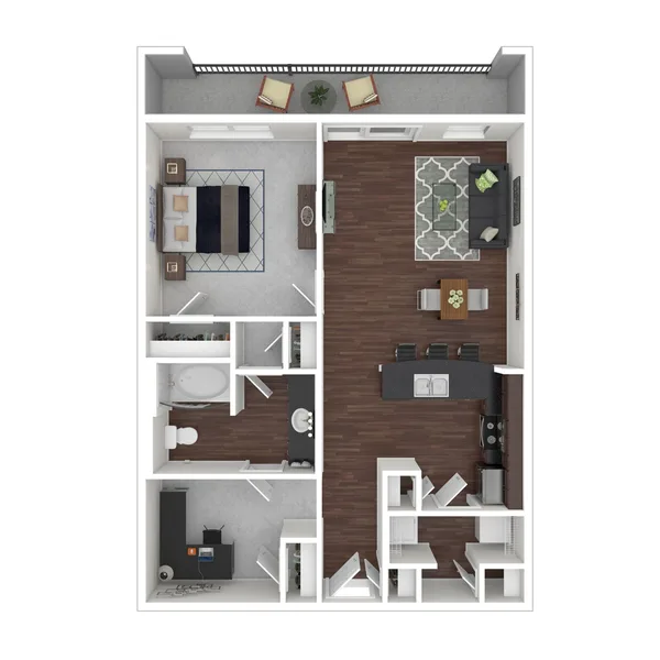 B10 floor plan, 2 bedroom, 901 sq ft